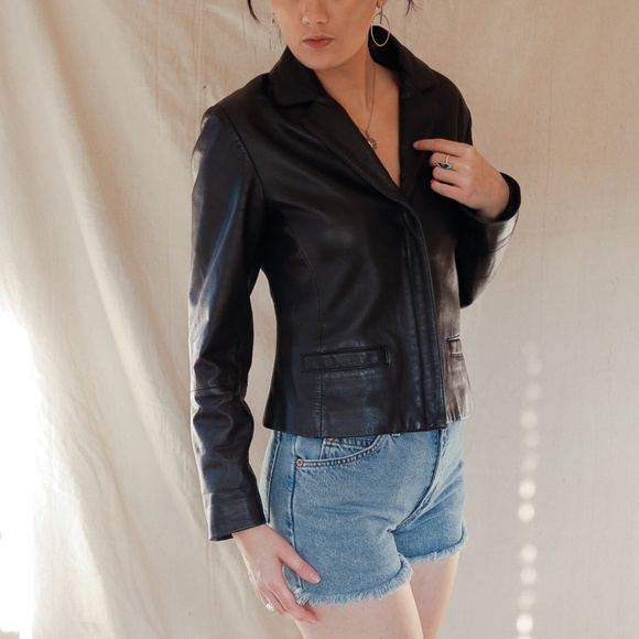 Petite Sophisticate Jackets & Blazers - Petite Sophisticate Leather Jacket